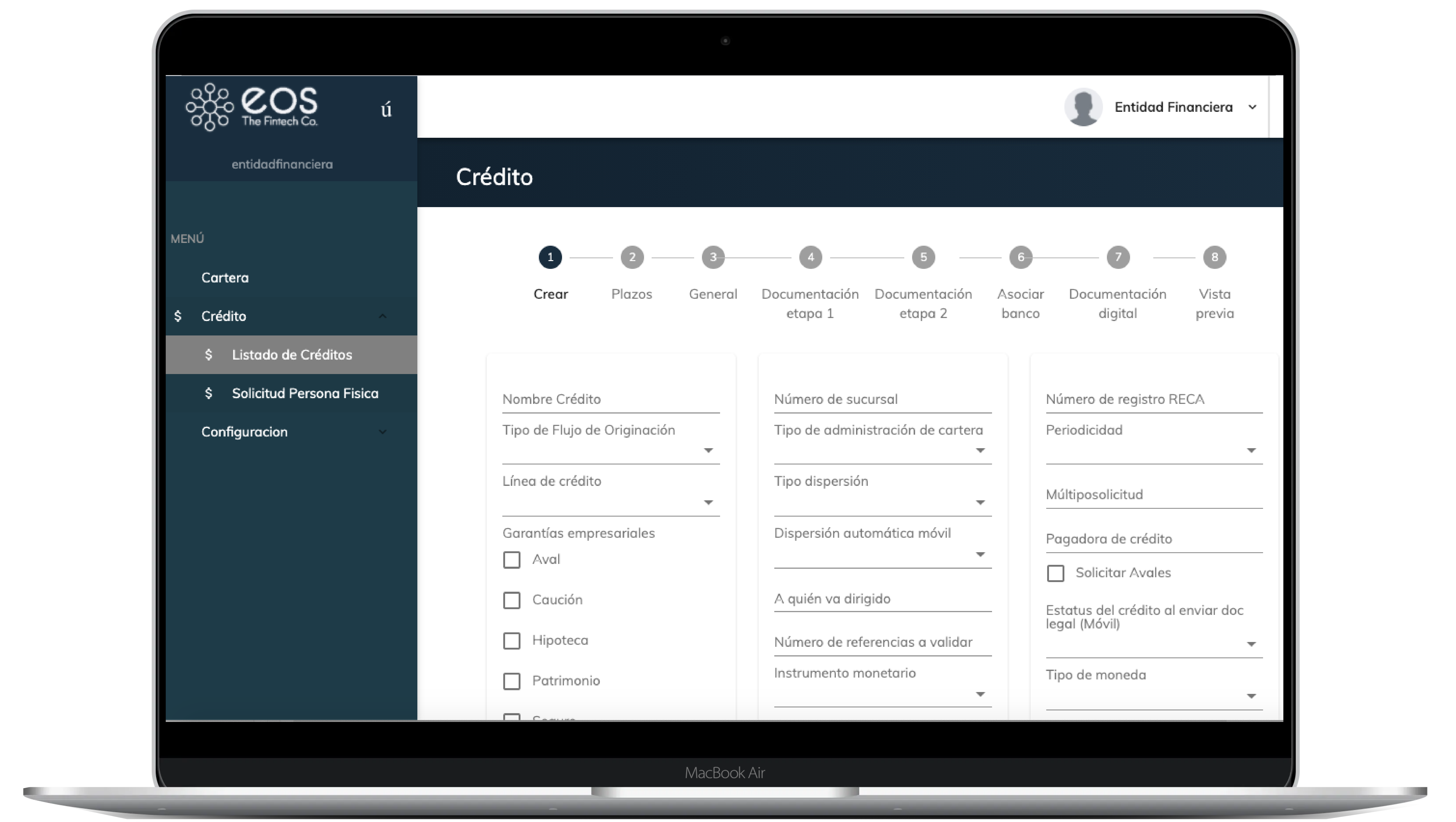 Crédito configurable EOS Software