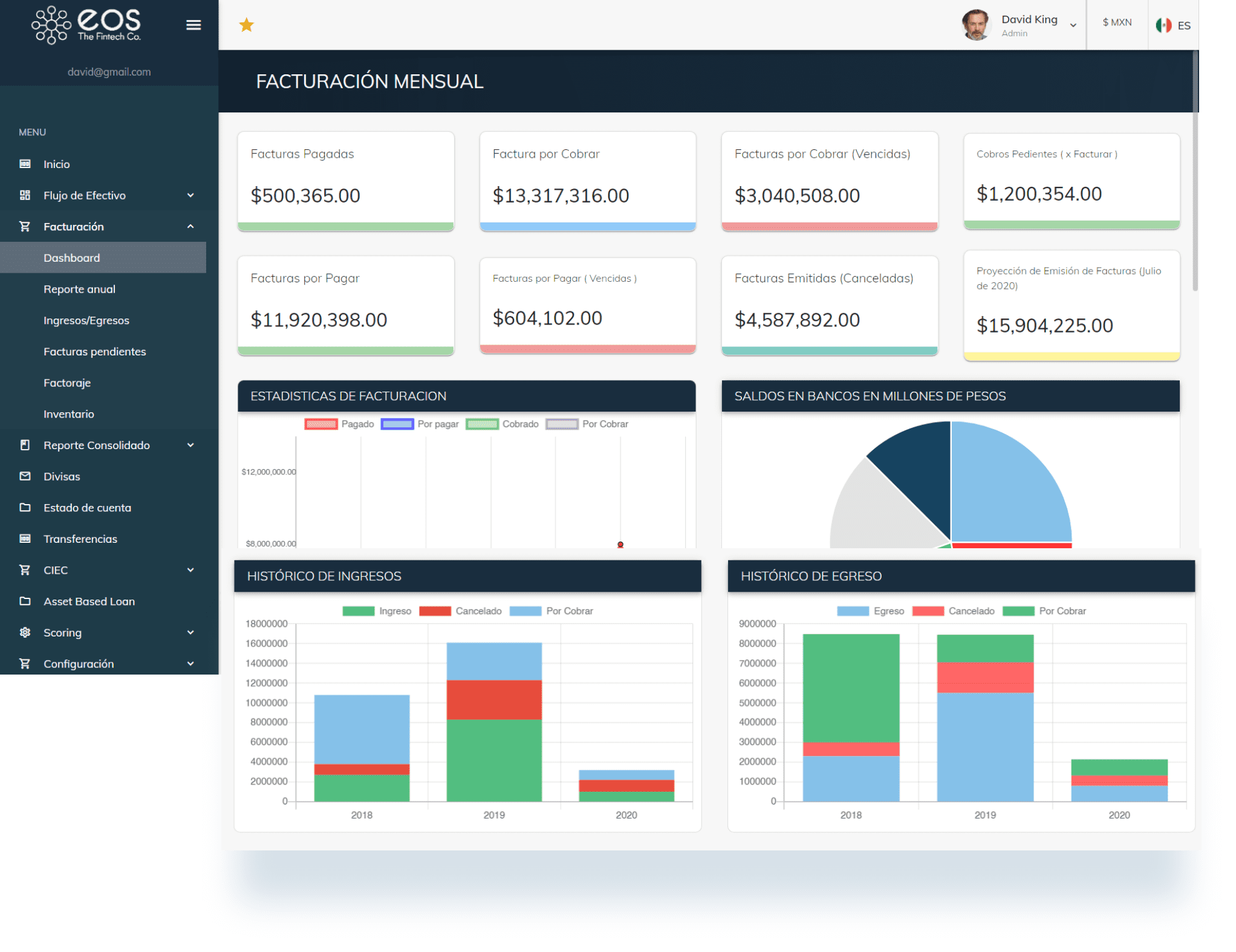Analisis de ingresos y egresos EOS Software